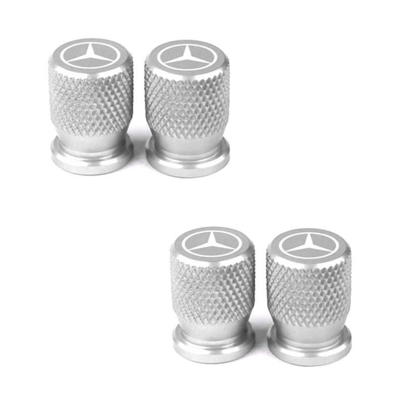 GLC GLB 4pcs Car Wheel Tire Valve Caps Aluminum Airtight Covers for Mercedes Benz B/C/E/S Class A Class C200L GLC GLK New CLA G