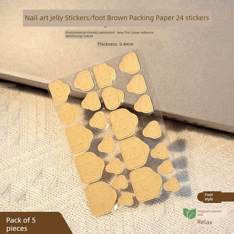 

Новинка Модные Блестящие Серебристые Накладные Ногти Летние Накладки на Ногти Ног Готовый Продукт Элегантные Белые Наклейки для Ногтей 5 pieces of foot jelly gum (24 pieces each)