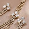 European and American fashion multi-layer claw chain hollow flower necklace, high-end sparkling diamond collarbone chain, light luxury versatile