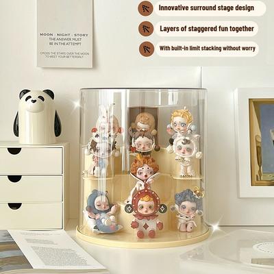 Caixa de Armazenamento com Display de Acrílico para Figura de Ação Caixa Organizadora Transparente à Prova de Poeira para Figuras Empilhável Display em Degraus para Caixas Surpresa