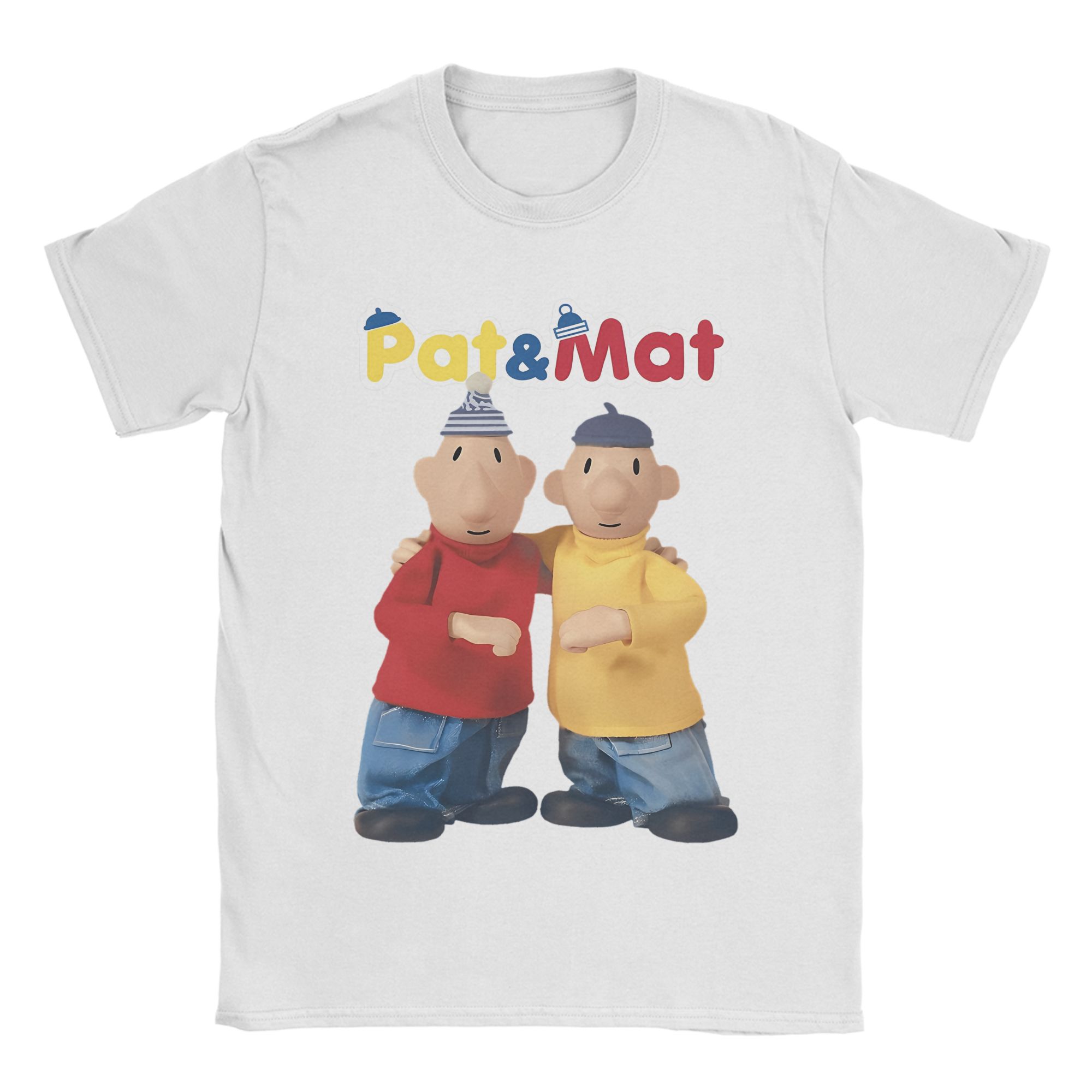 

Mens Pat and Mat Czechoslovak Cartoon Anime T Shirt 100 Cotton Tops Humor Short Sleeve Crewneck Tees New Arrival TShirts L