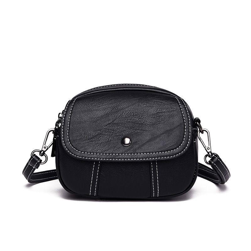 IELGY Ladies All-Match Small Round Bag Fashion Multi-Layer Ladies One-Shoulder Messenger Bag