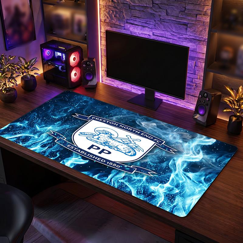 Preston North End Football Print Large Mouse Pad, Anti-Slip Extended Gaming Desk Mat for Office Home