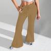 Ladies Fashion Loose Draw String Waist Solid Color Cargo Pants Leisure Flares
