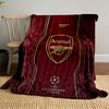 Elegant Red Floral Damask Background with Arsenal Shield and Golden Trim. for All Seasons Blanket Lunch Break Throw Gift