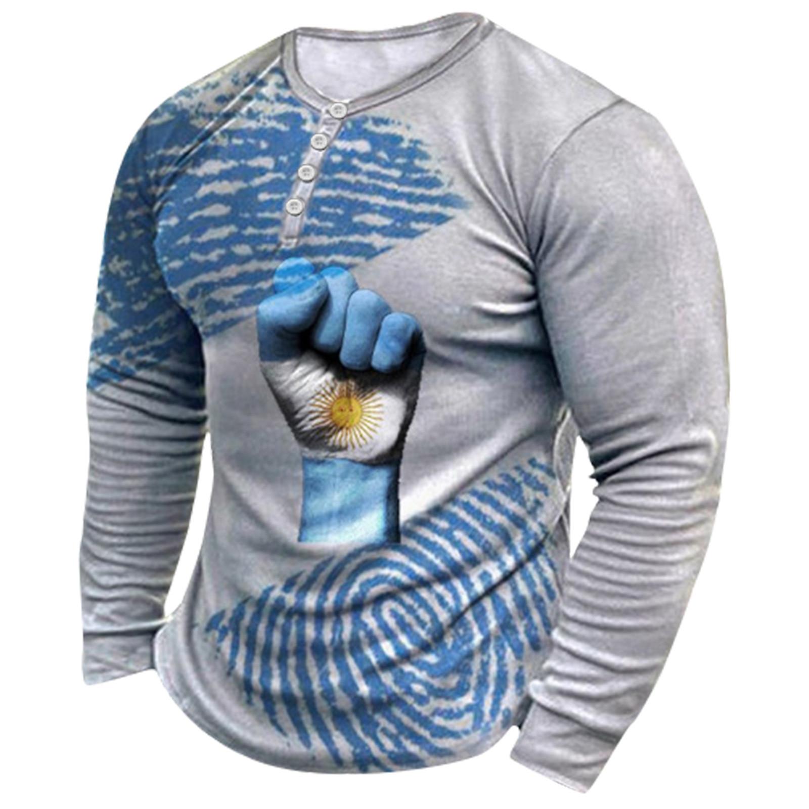

V-neck Sweater Men s 3d Digital Printing Stand Collar 6 Button Vintage Collar XL білий