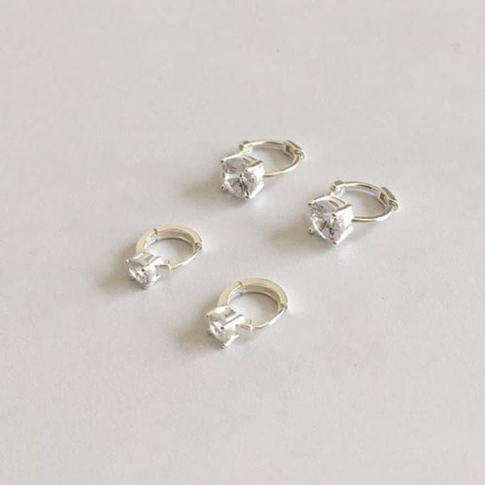 (Silver925) Shine Cubic Earring Silver 925 Ear Cuff Bracelet