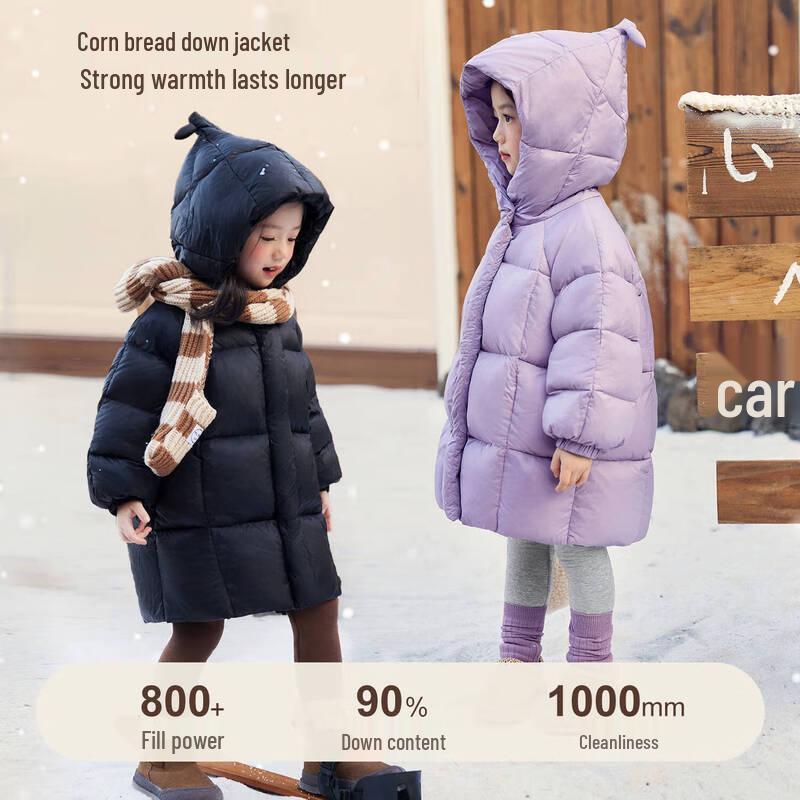 Пуховая куртка средней длины LUSON Okids для девочек, наполнитель 800. 110