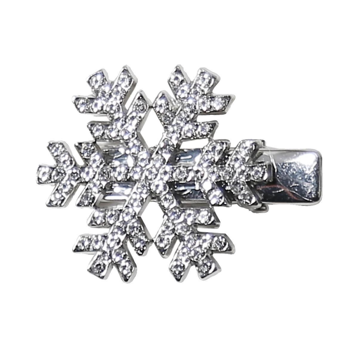 

Холодного тону шпилька для волосся «Сніжинка» - Нова осінь/зима 2025, бічна шпилька для волосся для дівчаток, ідеальна для Різдва