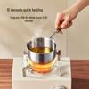BEAR 304 Stainless Steel Hot Oil Pouring Pot with Wood Handle