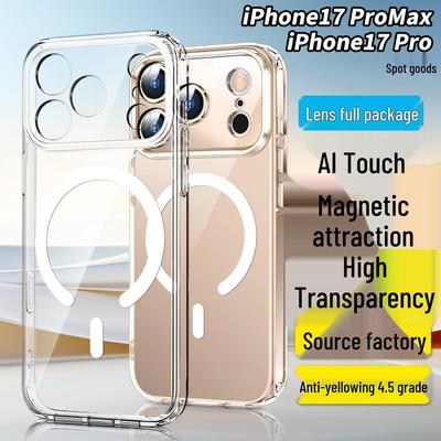 Przezroczyste magnetyczne etui na iPhone'a 17 Pro Max: Precyzyjne Dopasowanie, Nieżółknący, Pełne Krycie, Kompatybilny ze Zdjęciami