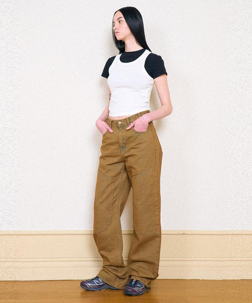Partimento Woman Double Knee Jeans_Washed Beige