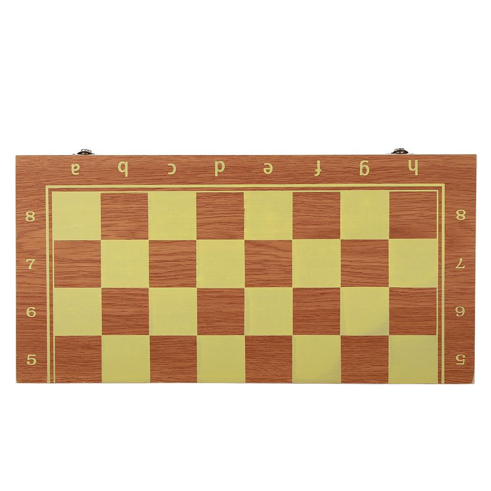 Portable Wooden Chessboard Folding Board Chess Game For Party Family Activities (39*20*4cm)