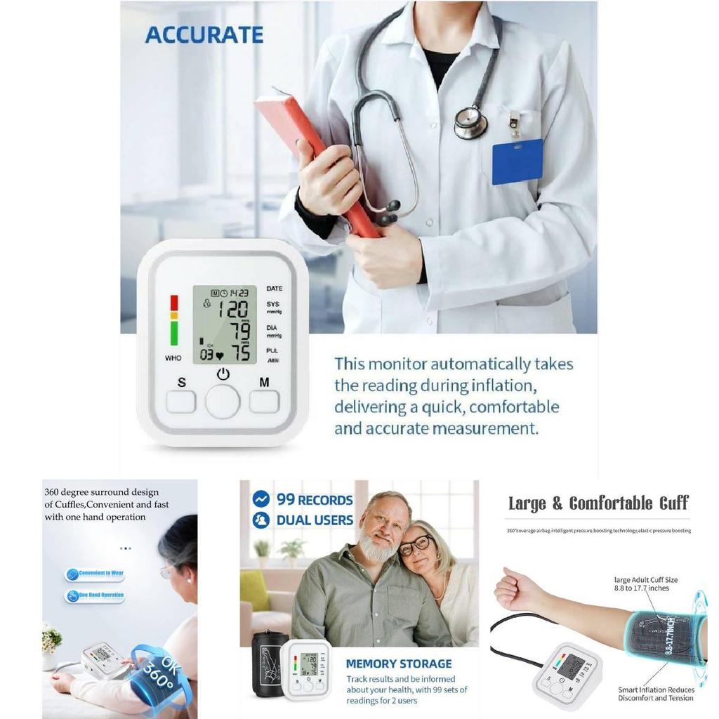 Hochpräzises Automatisches Oberarm-Blutdruckmessgerät Für Den Heimgebrauch Mit Lcd-Anzeige