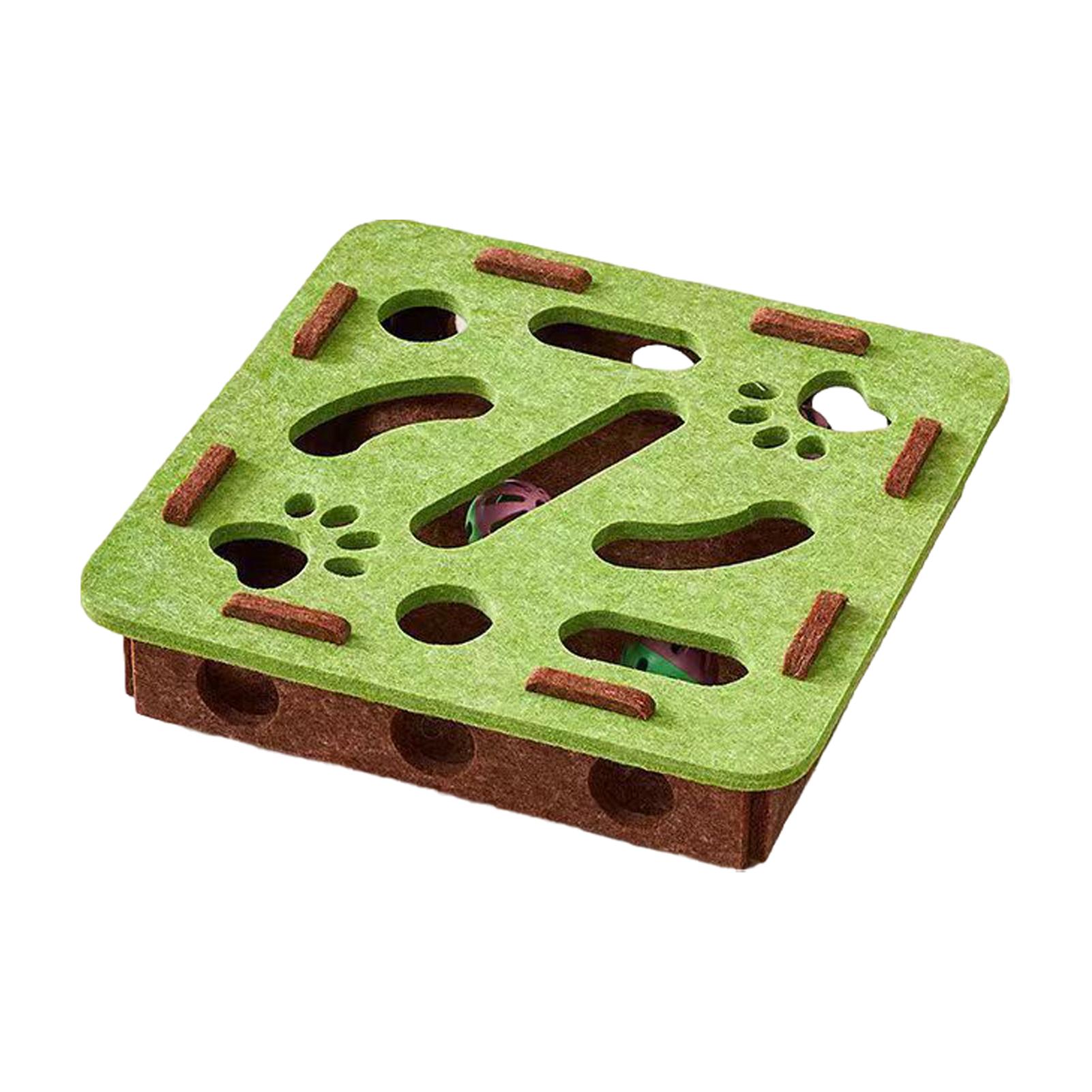 Felt Maze Box Cat Exercise Toy With Ball Puzzle Enrichment For Indoor Cats Felt Puzzle Box Cat Exercise Toy With Ball