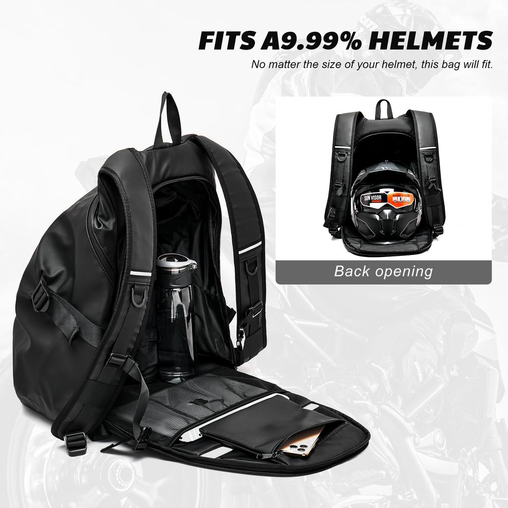 Motorcycle Backpack, Waterproof Helmet Backpack for Men, Motorcycle Accessories, Travel Backpack, Large Waterproof Storage Bag