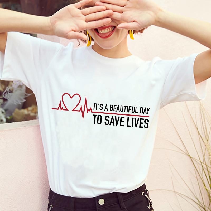 2024 Summer T-shirts Women Greys Anatomy You're My Person Graphic Lady T Shirts Kawaii Tops Korean Fashion Y2k T-shirt White Top