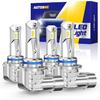 AUTOONE 9005 9006 LED Light Bulbs Combo, 400% Brightness HB3 High HB4 Low Dual Beam Fog Bulbs, 6000K Cool White, Plug And Play, Pack Of 4