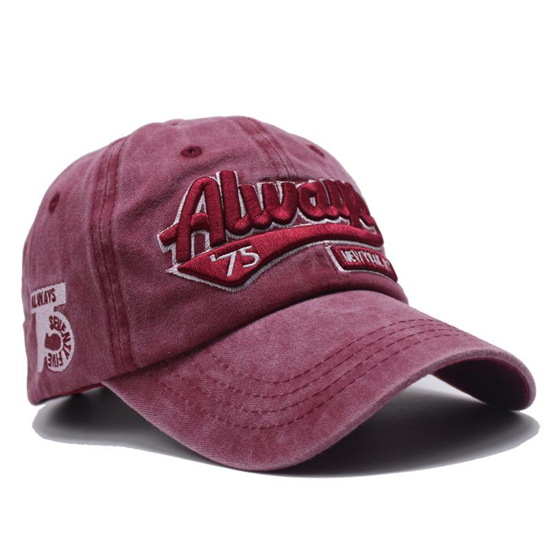 Washed and old letter embroidered cap trendy man personalized street woman sunshade baseball cap