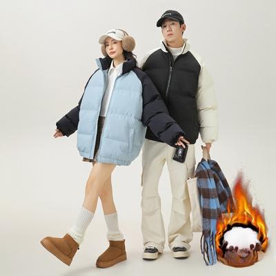 Stand-up Collar Cotton-padded Clothes Men's Winter Windproof Velvet Thickened Cotton-padded Clothes Couple Thickened High-quality Cotton-padded Jacket
