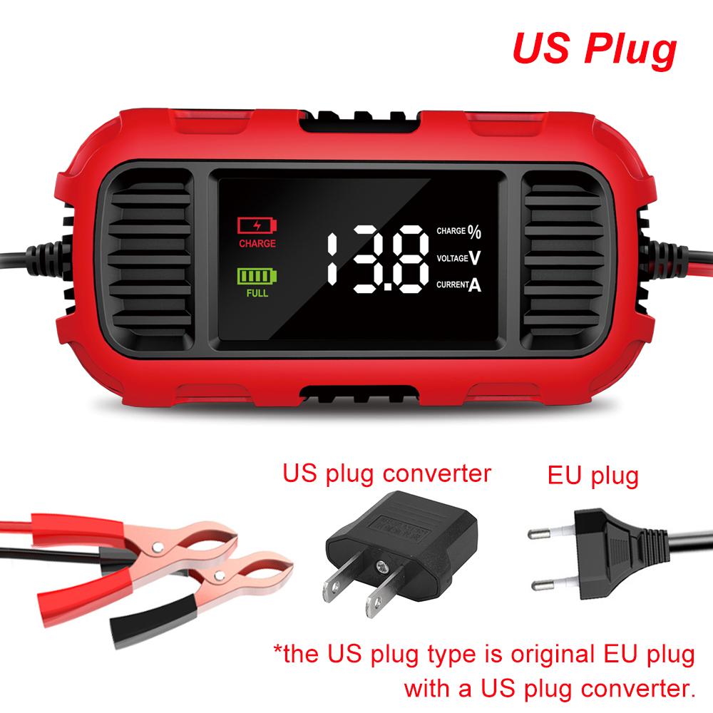 2A 12V Car Battery Chargers Digital Battery Maintenance For AGM GEL Lead-Acid Batteries Motorcycle Scooter Battery Charge Device