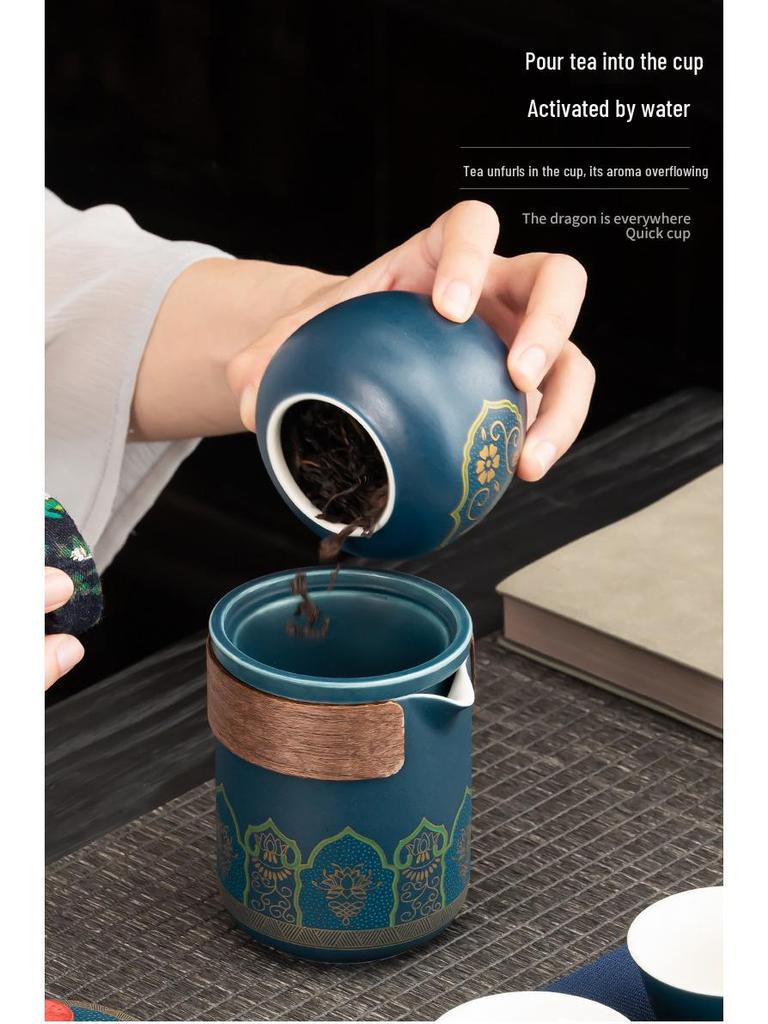 Portable Kung Fu Tea Set for Travel, Camping, and Business Gifts with Logo