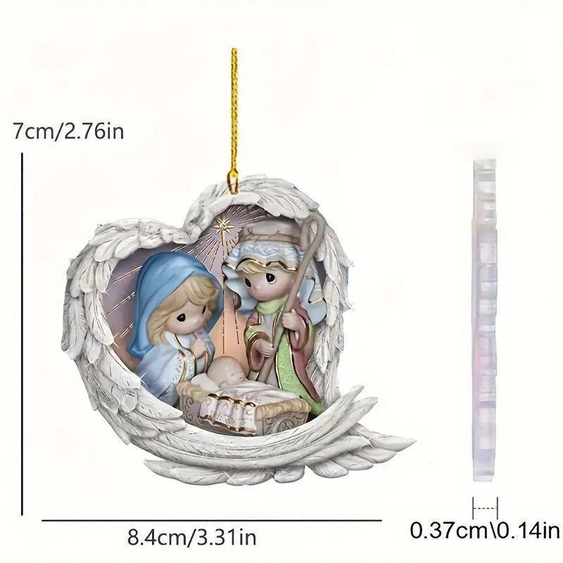 Creative Angel Wings Acrylic Car Hang Decoration Fun Cartoon Style For Vehicles
