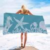 Seaside Starfish and Shells Large Bath Towel - Soft, Absorbent, Perfect for Home and Beach, Coastal Design, Quick-Dry
