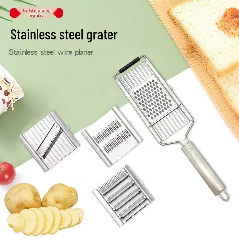 Stainless Steel Manual Vegetable Cutter & Grater - Multifunctional Slicer and Shredder