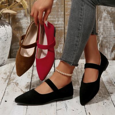 Plus-size Pointed-toe Low-cut Flat-bottomed Women's New-style Low-heeled Shoes