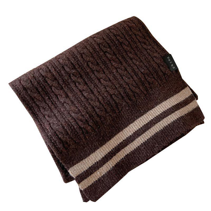 Gestreifter zweifarbiger Wollstrickschal für Mädchen im Winter Koreanischer Stil Vielseitig Trendig und niedlich auf Instagram Warmer Hals für Mädchen und Schülerinnen