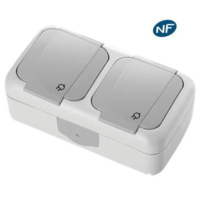 VIKO Waterproof Double Socket 2P+T Grey VIKO