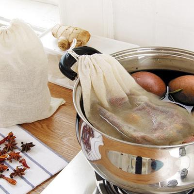 26cmX20cm Mesh Bag Cotton Linen Reusable Food Filter Mesh Bag Nut Milk Bean Muslin Fish Soup Cook Boiling