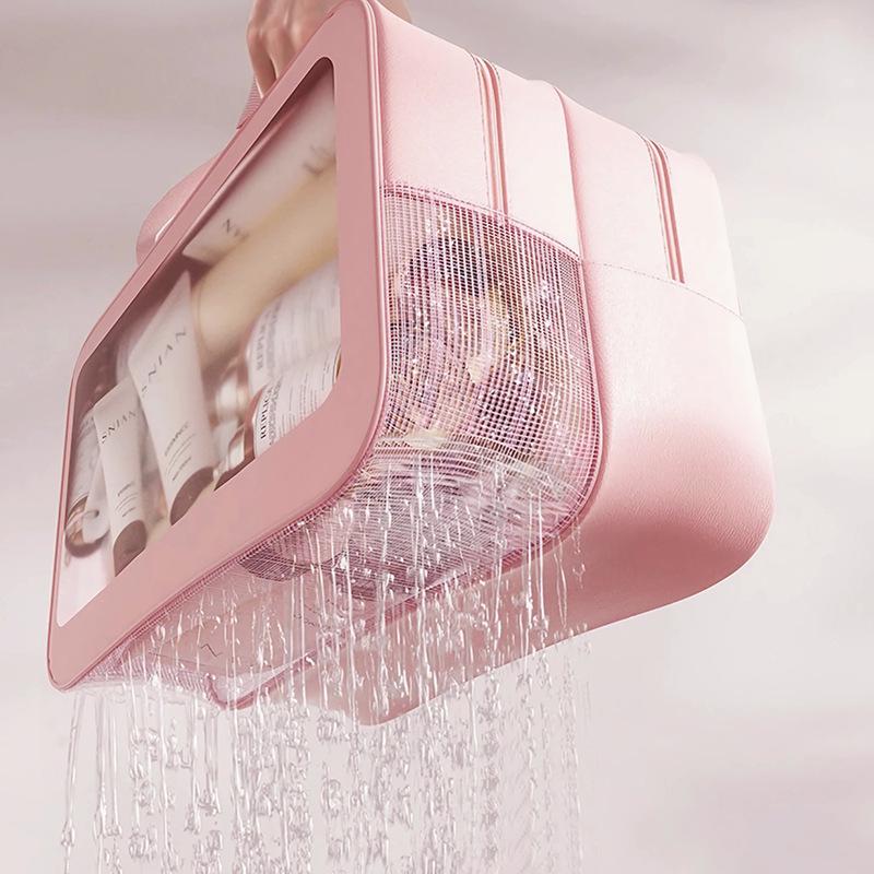 Portable Women's Wet & Dry Wash Bag - Large Capacity Travel Makeup and Cosmetic Storage