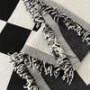 Chenille Schwarz und Weiß Schachbrettmuster Sofabezug Einteilig All-Inclusive Komplettset Sofakissen Vier Jahreszeiten Universal Sofa Handtuch
