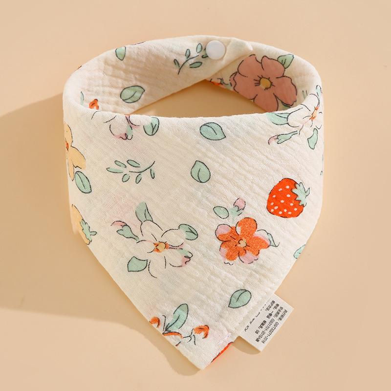 Organic Cotton Crepe Baby Drool Bib and Triangle Scarf