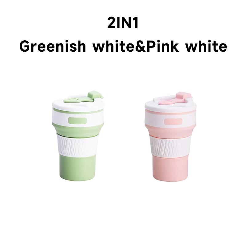 350ML/500ML Silicone Folding Cup Collapsible Mug With Cover Coffee Travel Outdoors Portable Water Drinking Tea Cups