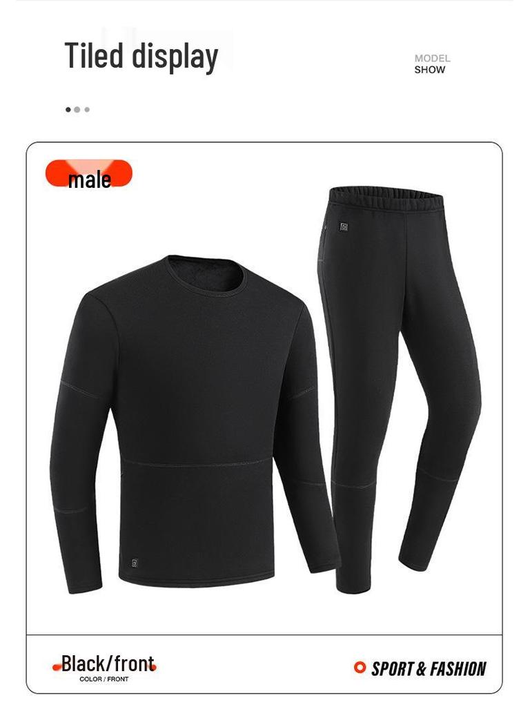 Heated Warm Smart Electric Cotton Jacket & Winter Underwear Set - Constant Temp, Cold-Proof Heating Pants
