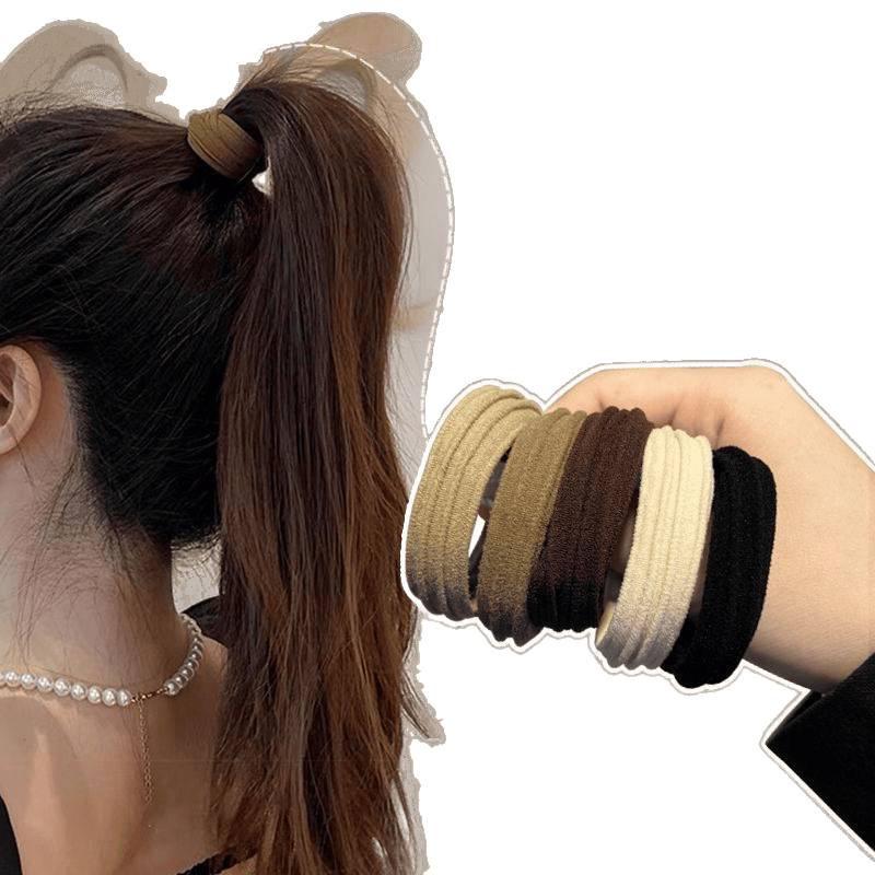 Super Elastic High Ponytail Hair Tie - Durable Rubber Band with Leather Cover