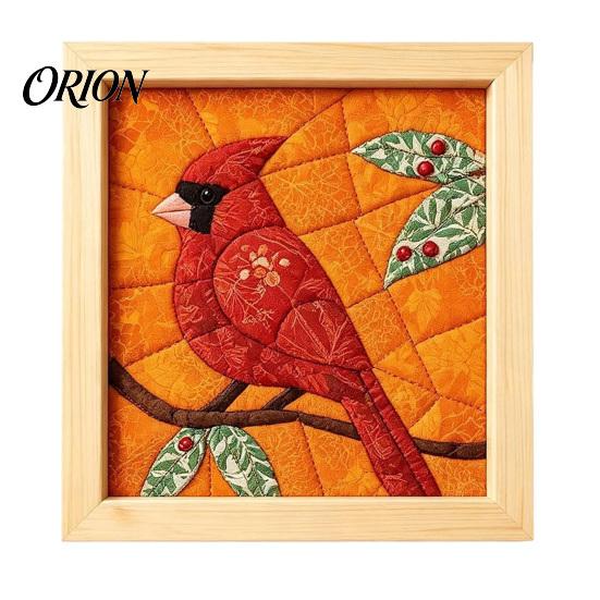 Japanese Textile Art Sets DIY Fabric Kit, Handmade No-Sew Mosaic Wall Craft with Artistic Projects Frame, Beginner Friendly Cute Animals Layered