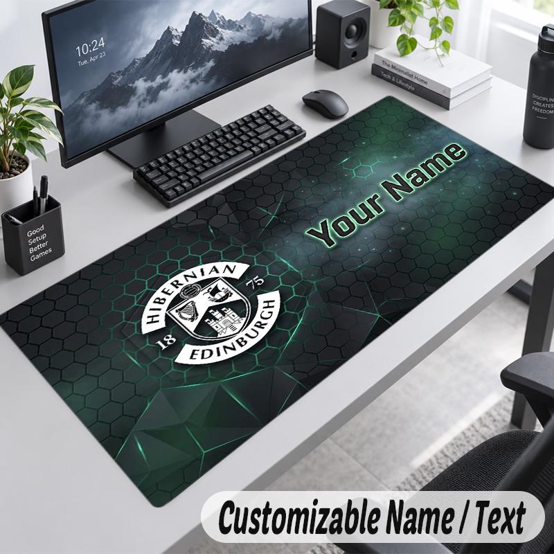 Custom Name Text Mouse Pad Hibernian FC Personalized Desk Pad For Work And Gaming