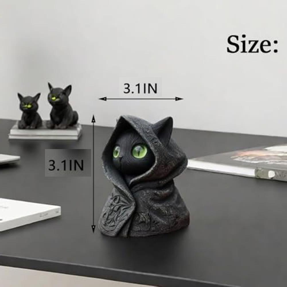 Collectible Cat Figurine Gothic Cat Statue Gothic Home Decor Cat Lover Present Feline Figurine Halloween Display