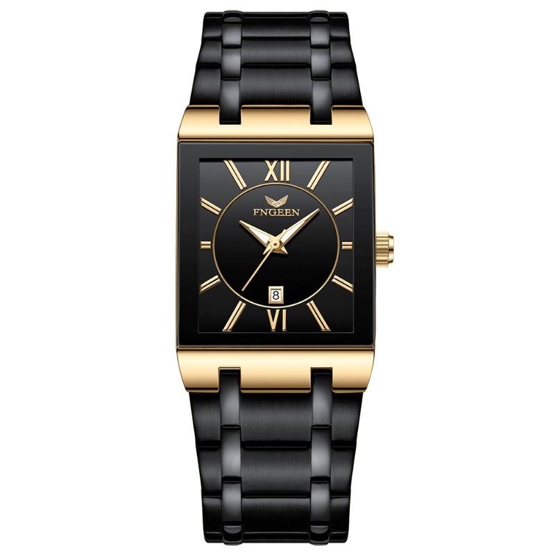 

Top Brand New Rectangular Men s Fine Steel Belt Simple Sports Outdoor Calendar Quartz Watch Waterproof Wristwatch One