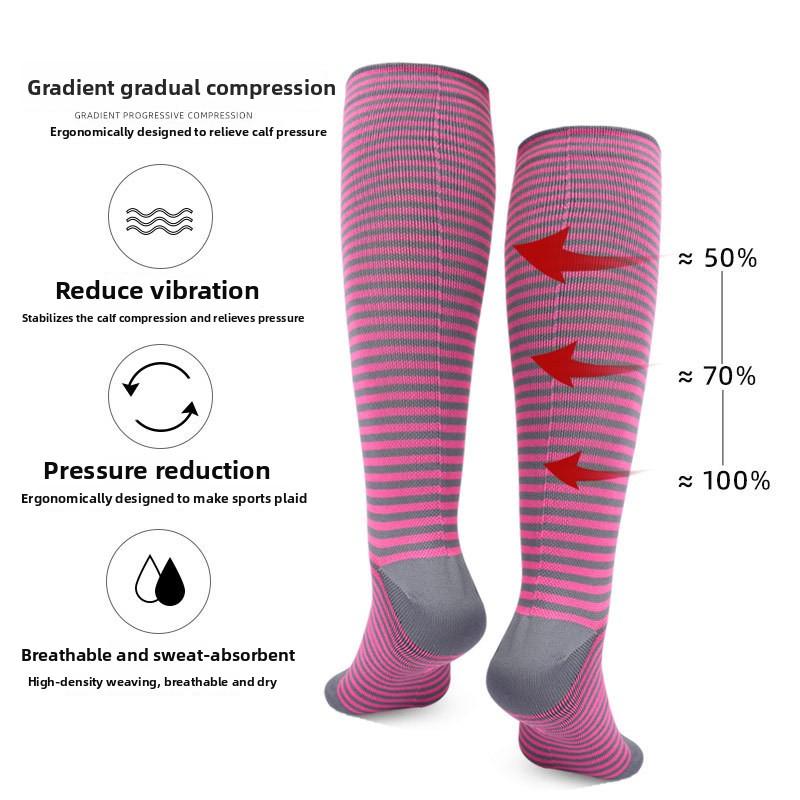 Pattern Combination Compression Stockings Outdoor Sports Fitness Marathon Elastic Micro-pressure Leg Pressure Socks
