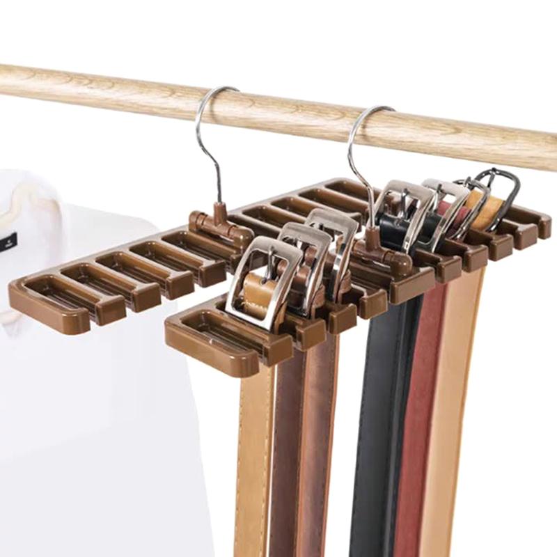 1Pc Belt Hanger Multifunctional Space Saving Luxury Display Belt Organizer With 12 Slot Tie Scarf Hanger Closet Storage Holder