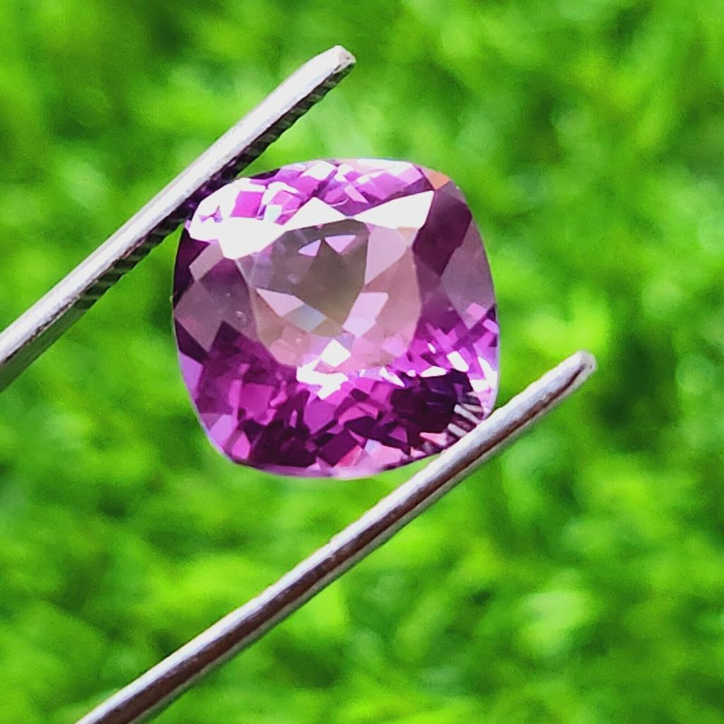 13 mm Natural Padparadscha Sapphire Gemstone Cushion Shape Certified