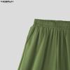INCERUN Men Elastic Waist Casual Baggy Drop-crotch Pants Long Harem Trousers