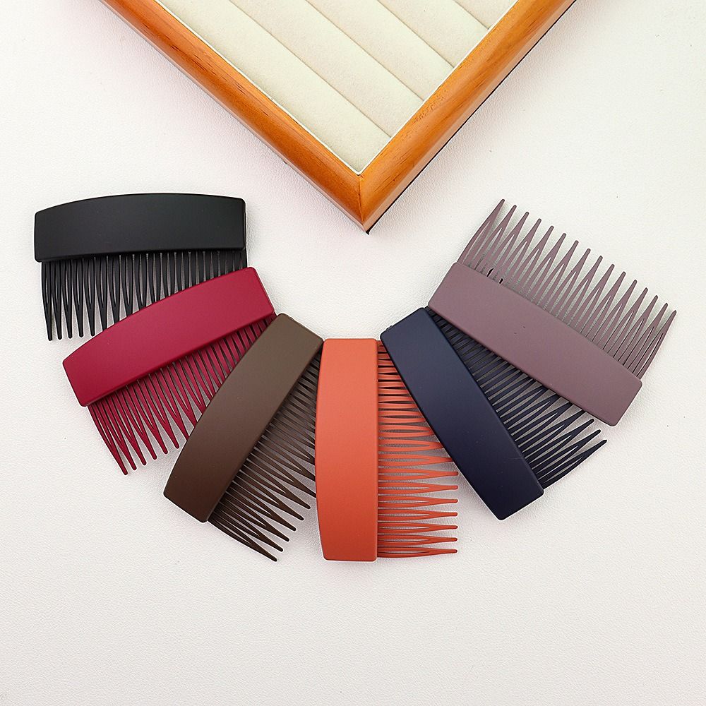 Plastic Frosted Hair Comb Solid Color Inserted Comb Sweet Invisible Extra Hair Holder  Daily
