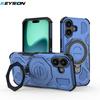 KEYSION Shockproof Magnetic Case for iPhone 17 Pro Max TPU+PC Upright Live Metal Ring Stand Phone Back Cover for iPhone 17 Air