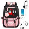 Large Capacity Schoolbag with Shoulder Strap; Student Three-piece Pencil Case Set
